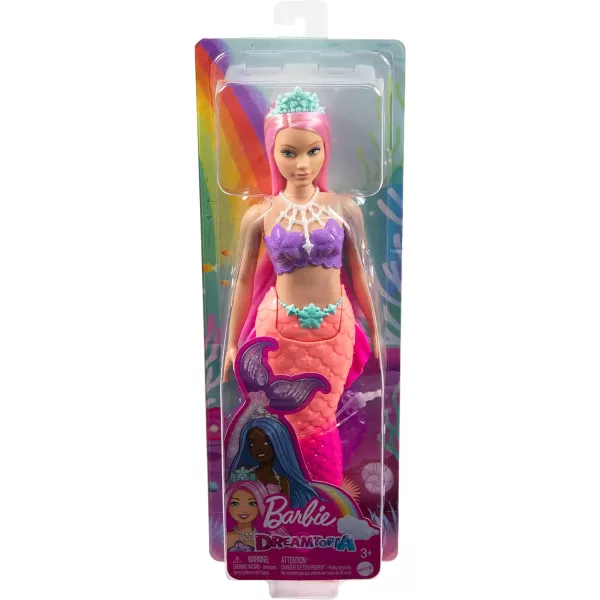 Barbie Dreamtopia Mermaid Doll Pink Hair Pink amp Yellow Ombre Tail amp Tiara AccessoryPurple Multicolor