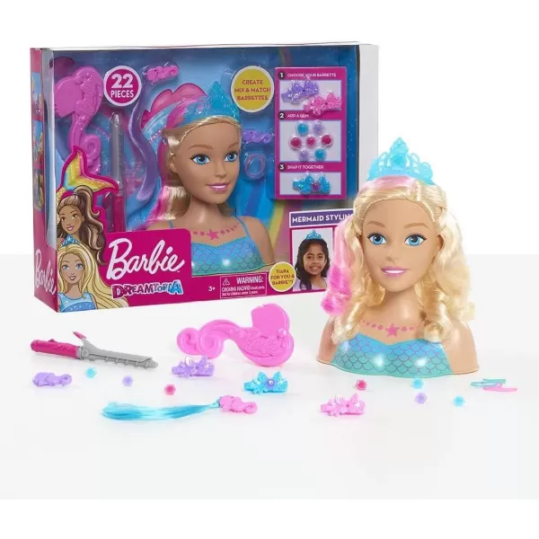 Barbie Dreamtopia Mermaid Styling Head 22 pieces Kids Toys for Ages 3 Up by Just PlayBarbie Dreamtopia Mermaid Styling Head 22 pieces Kids Toys for Ages 3 Up by Just Play