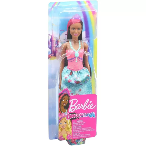 Barbie Dreamtopia Princess Doll 12inch Brunette with Pink Hairstreak Wearing Blue Skirt and Tiara for 3 to 7 Year OldsBarbie Dreamtopia Princess Doll 12inch Brunette with Pink Hairstreak Wearing Blue Skirt and Tiara for 3 to 7 Year Olds