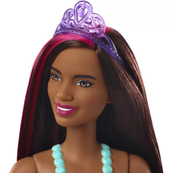 Barbie Dreamtopia Princess Doll 12inch Brunette with Pink Hairstreak Wearing Blue Skirt and Tiara for 3 to 7 Year OldsBarbie Dreamtopia Princess Doll 12inch Brunette with Pink Hairstreak Wearing Blue Skirt and Tiara for 3 to 7 Year Olds