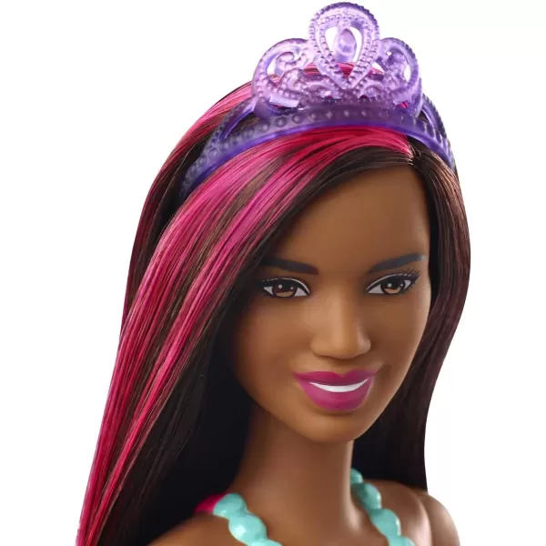 Barbie Dreamtopia Princess Doll 12inch Brunette with Pink Hairstreak Wearing Blue Skirt and Tiara for 3 to 7 Year OldsBarbie Dreamtopia Princess Doll 12inch Brunette with Pink Hairstreak Wearing Blue Skirt and Tiara for 3 to 7 Year Olds