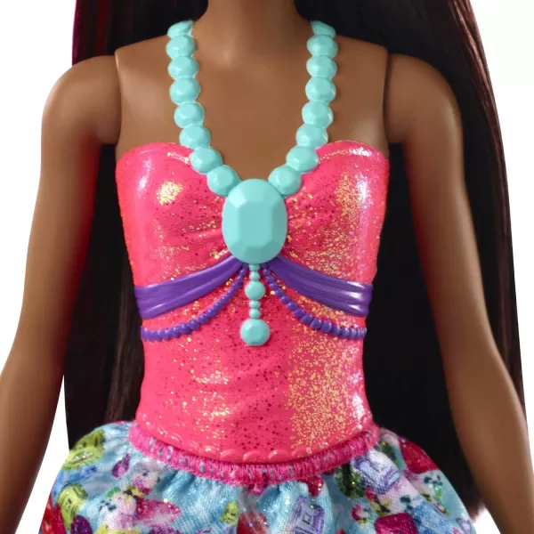 Barbie Dreamtopia Princess Doll 12inch Brunette with Pink Hairstreak Wearing Blue Skirt and Tiara for 3 to 7 Year OldsBarbie Dreamtopia Princess Doll 12inch Brunette with Pink Hairstreak Wearing Blue Skirt and Tiara for 3 to 7 Year Olds