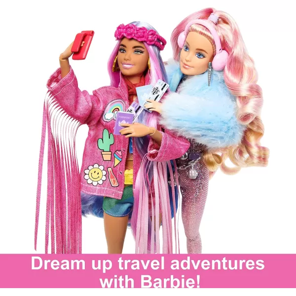 Barbie Extra Fly Doll with DesertThemed Travel Clothes amp Accessories Fringe Jacket amp Oversized BagBarbie Extra Fly Doll with DesertThemed Travel Clothes amp Accessories Fringe Jacket amp Oversized Bag