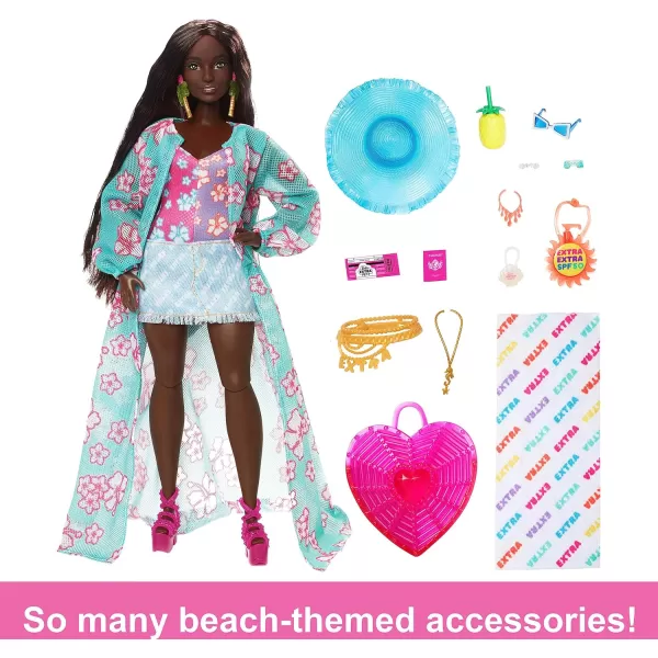 Barbie Extra Fly Ken Doll with BeachThemed Travel Clothes amp Accessories Tropical Outfit with Boogie Board amp Duffel BagBeach