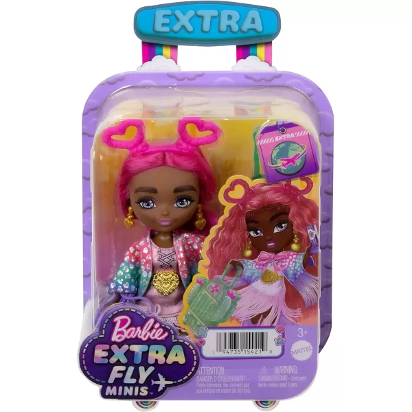 Barbie Extra Fly Minis Travel Doll Beach Look with PinkStreaked Pigtails in Swimsuit Sarong amp AccessoriesDesert