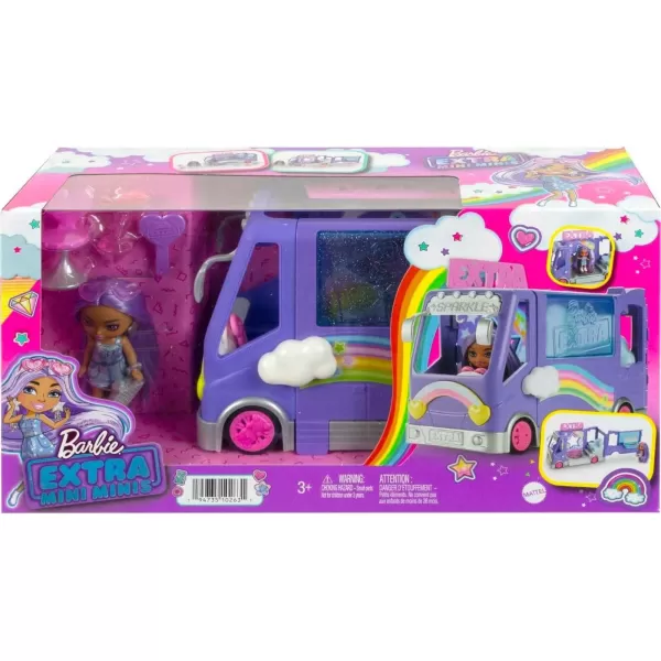 Barbie Extra Mini Minis Doll and Vehicle Playset Expandable Tour Bus with Small Doll Clothes and AccessoriesBarbie Extra Mini Minis Doll and Vehicle Playset Expandable Tour Bus with Small Doll Clothes and Accessories