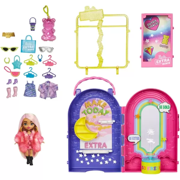 Barbie Extra Minis Doll and Fashion Playset with 15 Pieces Boutique with Small Doll Clothes and AccessoriesBarbie Extra Minis Doll and Fashion Playset with 15 Pieces Boutique with Small Doll Clothes and Accessories