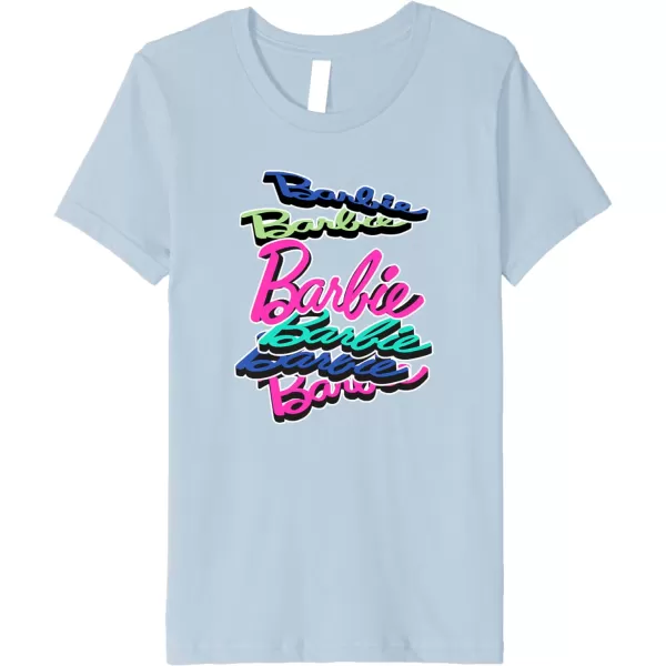 Barbie Falling Logo Premium TShirtBaby Blue