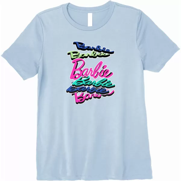 Barbie Falling Logo Premium TShirtBaby Blue