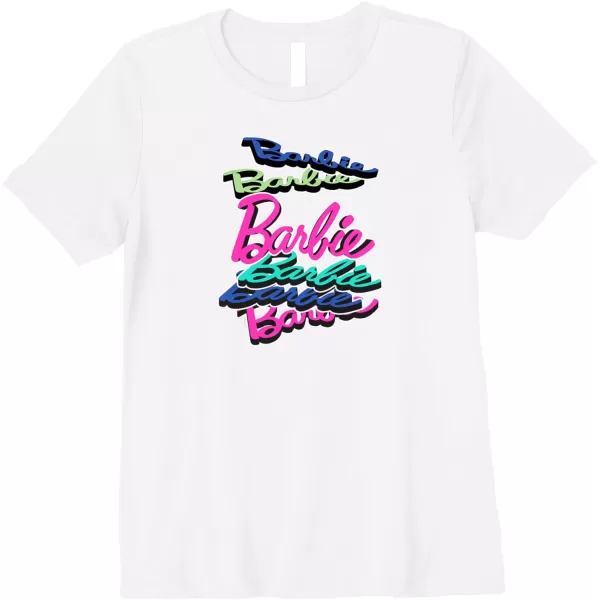 Barbie Falling Logo Premium TShirtWhite