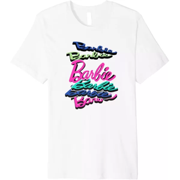 Barbie Falling Logo Premium TShirtWhite