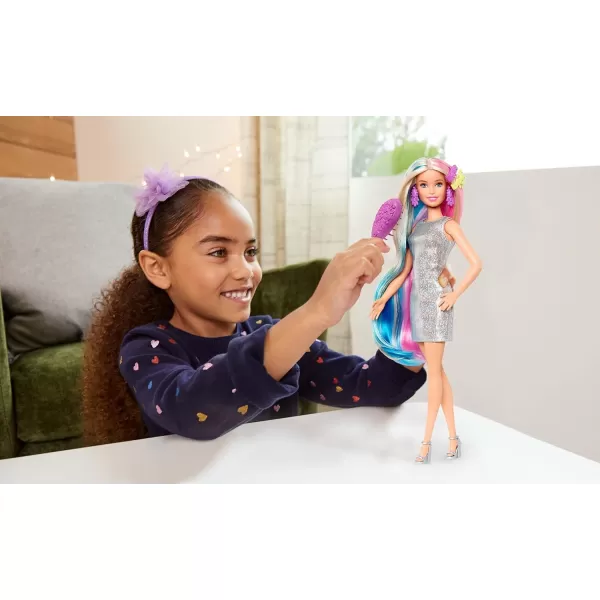 Barbie Fantasy Hair Doll amp Accessories Long Colorful Blonde Hair with Mermaid and UnicornInspired ClothesBlonde