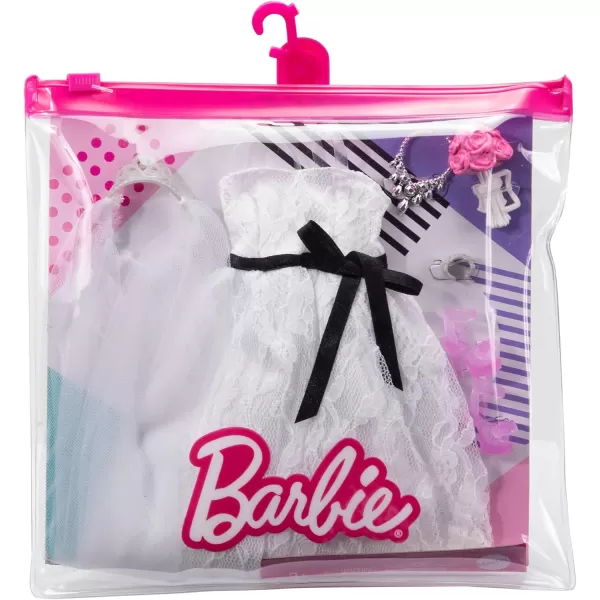 Barbie Fashion Pack Bridal Outfit Doll with Wedding Dress Veil Shoes Necklace Bracelet amp Bouquet Gift for Kids 3 to 8 Years Old1 Count Pack of 1