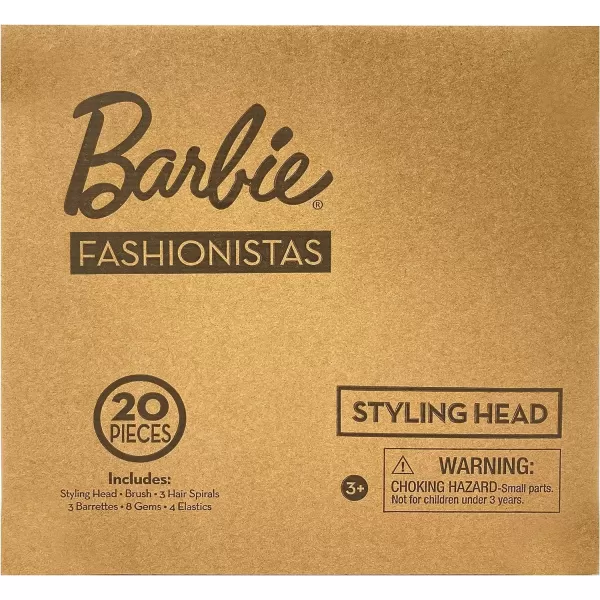 Barbie Fashionistas 8Inch Styling Head Dark Brown 20 Pieces Include Styling Accessories Hair Styling for Kids Kids Toys for Ages 3 Up by Just PlayBlonde Hair