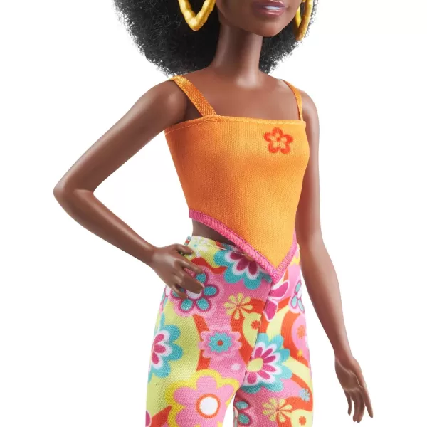 Barbie Fashionistas Doll 198 with Petite Body Curly Black Hair Retro Floral Clothes amp AccessoriesBarbie Fashionistas Doll 198 with Petite Body Curly Black Hair Retro Floral Clothes amp Accessories