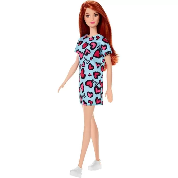 Barbie Fashionistas Doll 207 with Pink Hair Streaks Wearing Removable HeartPrint Sweater Dress Sunglasses ampamp Platform ShoesRed white