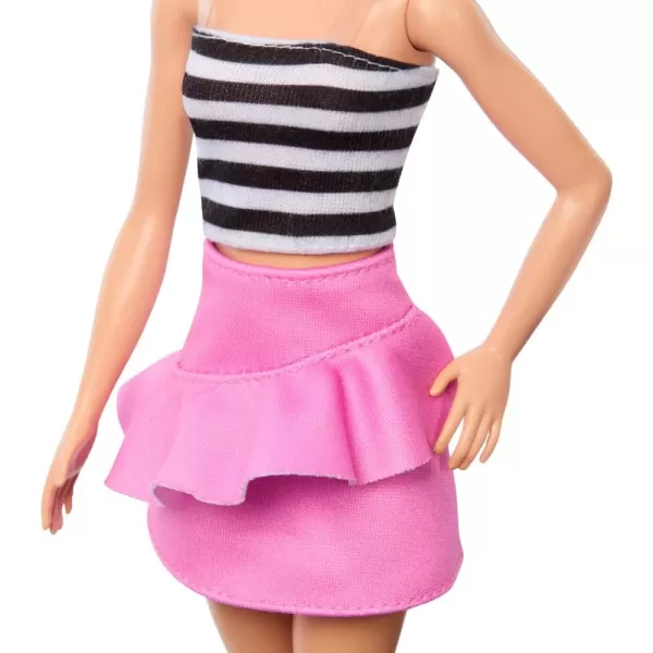 Barbie Fashionistas Doll 214 Black Wavy Hair with Twist n Turn Dress  Accessories 65th Anniversary Collectible Fashion DollPink Skirt