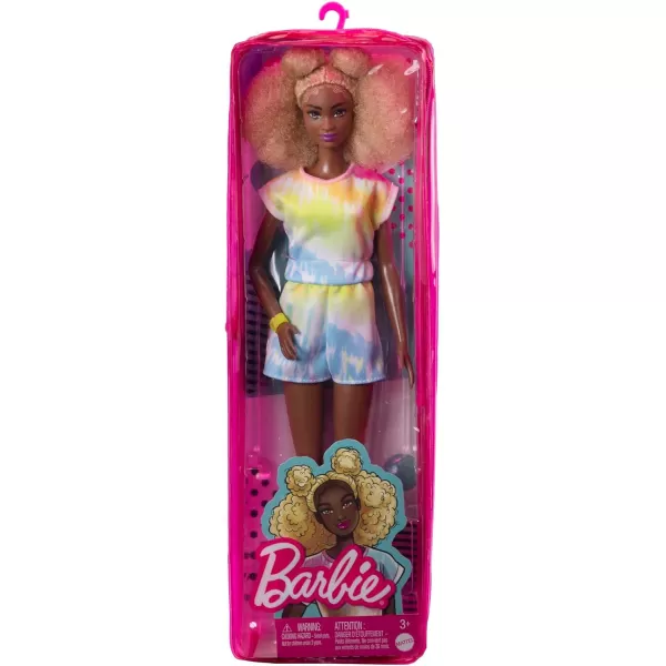 Barbie Fashionistas Doll Tall Blonde Afro with Side Puffs Tiedye Romper Sneakers Yellow Bracelet Toy for Kids 3 to 8 Years OldBarbie Fashionistas Doll Tall Blonde Afro with Side Puffs Tiedye Romper Sneakers Yellow Bracelet Toy for Kids 3 to 8 Years Old