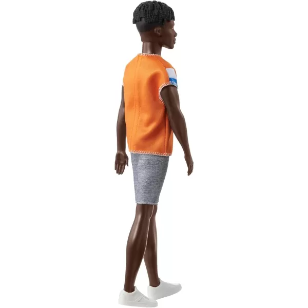 Barbie Fashionistas Ken Fashion Doll 203 Twisted Black Hair Sporty Orange Jersey Shorts amp SneakersBarbie Fashionistas Ken Fashion Doll 203 Twisted Black Hair Sporty Orange Jersey Shorts amp Sneakers