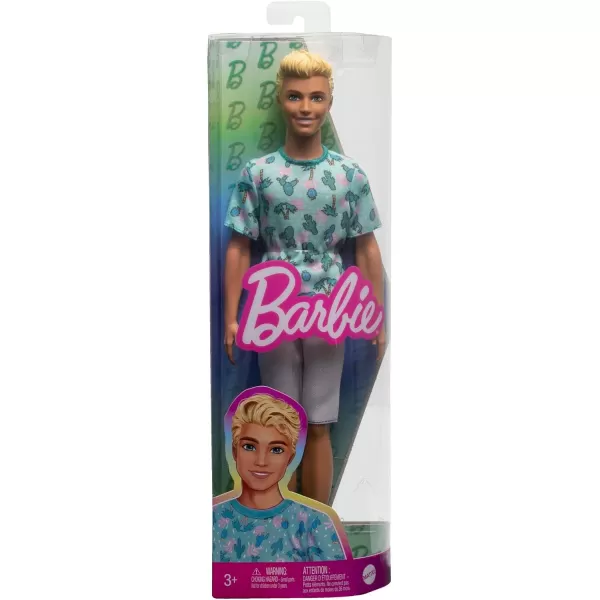 Barbie Fashionistas Ken Fashion Doll 211 with Blonde Hair Blue Cactus Tee White Shorts and SneakersBarbie Fashionistas Ken Fashion Doll 211 with Blonde Hair Blue Cactus Tee White Shorts and Sneakers