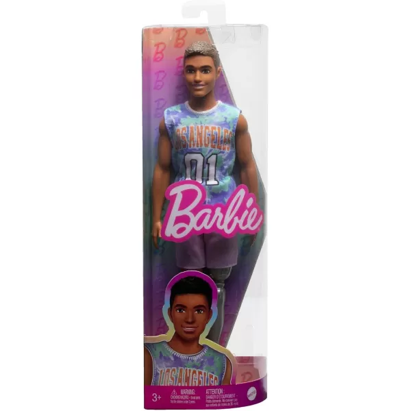 Barbie Fashionistas Ken Fashion Doll 212 with Prosthetic Leg Los Angeles Jersey Purple Shorts amp SneakersModern