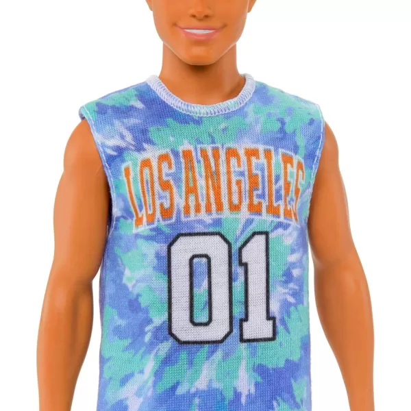 Barbie Fashionistas Ken Fashion Doll 212 with Prosthetic Leg Wearing Removable Los Angeles Jersey Purple Shorts ampamp SneakersMulticolor