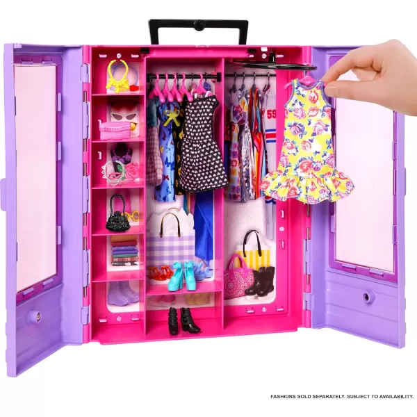 Barbie Fashionistas Playset Ultimate Closet with 6 Hangers and Multiple Storage Spaces Plus FoldOut Clothing RackFashionistas Closet  Extra Fashion Pack