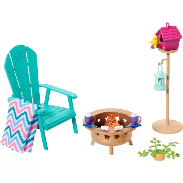 Barbie Furniture and Accessories Doll House Decor Set with Dishwasher Theme Kitchen AddOn with Counter SinkPatio Set Multicolor
