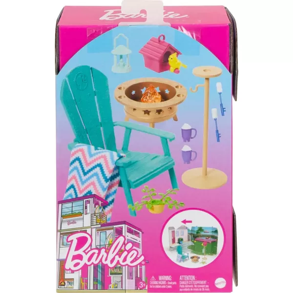 Barbie Furniture and Accessories Doll House Decor Set with Dishwasher Theme Kitchen AddOn with Counter SinkPatio Set Multicolor