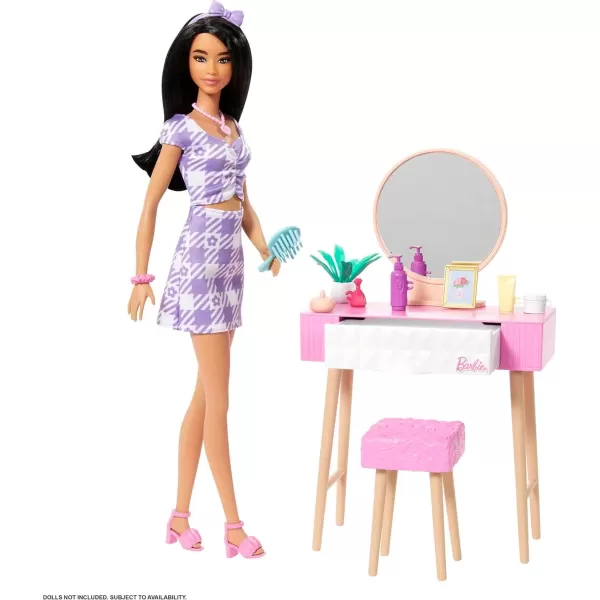 Barbie Furniture and Accessories Doll House Decor Set with Dishwasher Theme Kitchen AddOn with Counter SinkVanity Set Multicolor
