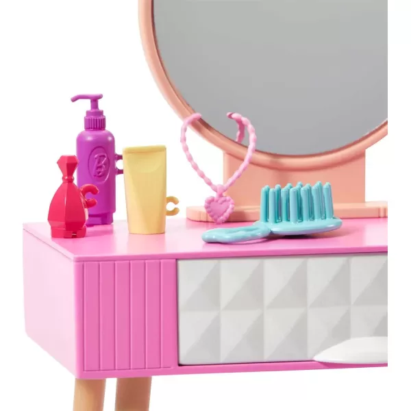 Barbie Furniture and Accessories Doll House Decor Set with Dishwasher Theme Kitchen AddOn with Counter SinkVanity Set Multicolor