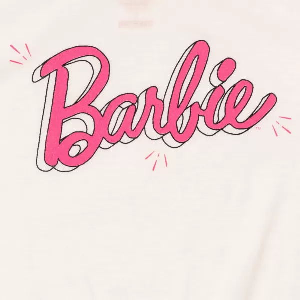 Barbie Girls Graphic TShirt and Shorts Outfit Set Little Kid to Big KidPink  White