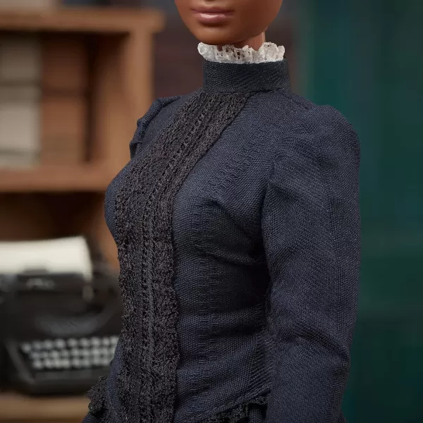 Barbie Inspiring Women Doll Ida B Wells Collectible with Blue Dress and Newspaper AccessoryBarbie Inspiring Women Doll Ida B Wells Collectible with Blue Dress and Newspaper Accessory