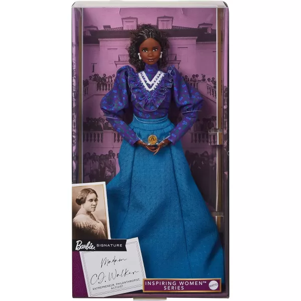 Barbie Inspiring Women Doll Madam CJ Walker Collectible with Puff Sleeve Blouse and FullLength SkirtBarbie Inspiring Women Doll Madam CJ Walker Collectible with Puff Sleeve Blouse and FullLength Skirt