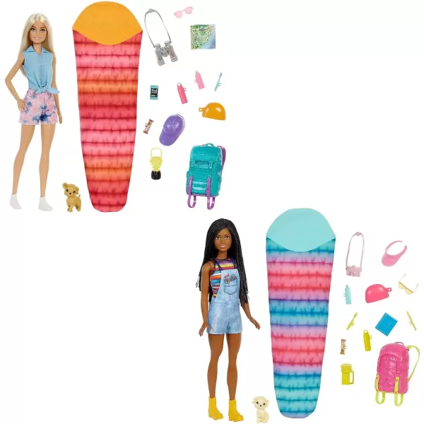 Barbie It Takes Two Doll amp Accessories Malibu Camping Playset with Doll Pet Puppy amp 10 Accessories Including Sleeping BagBrooklyn Camping