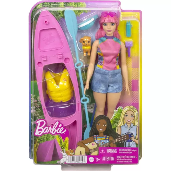 Barbie It Takes Two Doll amp Accessories Malibu Camping Playset with Doll Pet Puppy amp 10 Accessories Including Sleeping BagDaisy Kayaking