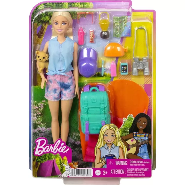 Barbie It Takes Two Doll amp Accessories Malibu Camping Playset with Doll Pet Puppy amp 10 Accessories Including Sleeping BagMalibu Camping