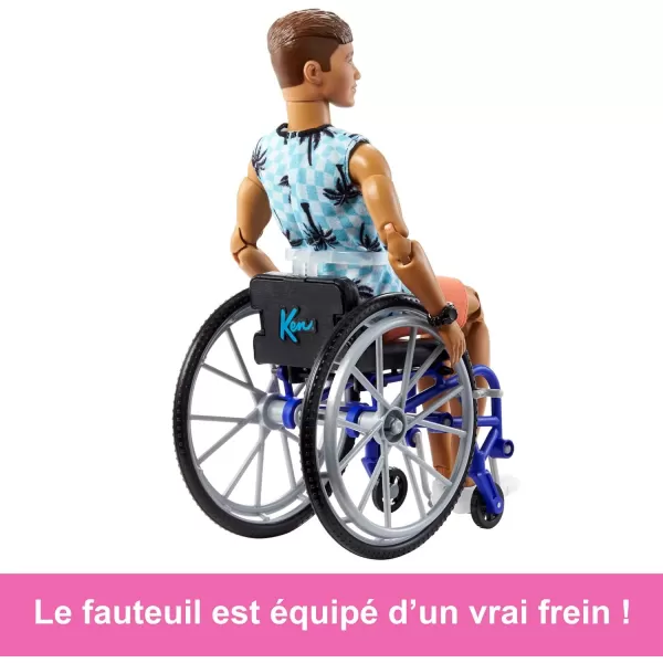 Barbie Ken Fashionistas Doll 167 with Wheelchair and Ramp Wearing TieDye Shirt Black Shorts and Accessories Amazon ExclusiveBeach Pattern