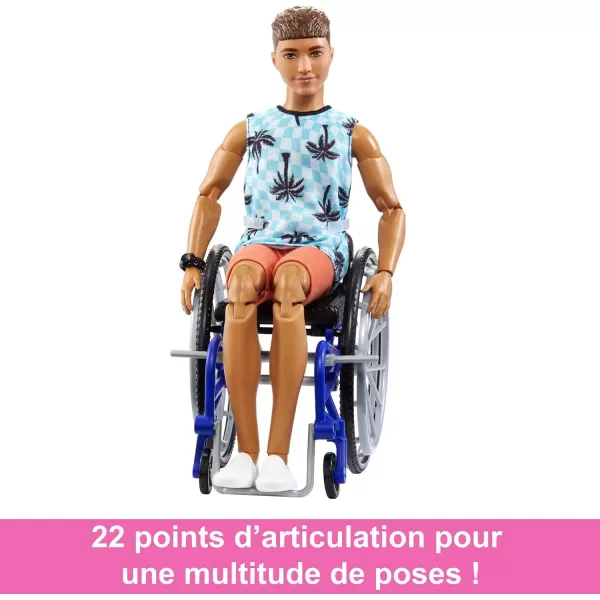 Barbie Ken Fashionistas Doll 167 with Wheelchair and Ramp Wearing TieDye Shirt Black Shorts and Accessories Amazon ExclusiveBeach Pattern