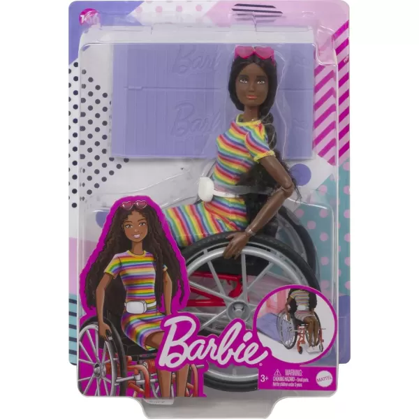 Barbie Ken Fashionistas Doll 167 with Wheelchair and Ramp Wearing TieDye Shirt Black Shorts and Accessories Amazon ExclusiveRainbow Stripes