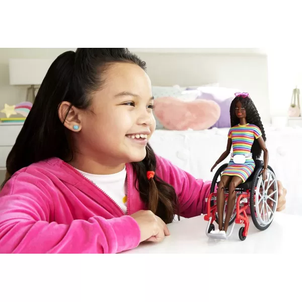 Barbie Ken Fashionistas Doll 167 with Wheelchair and Ramp Wearing TieDye Shirt Black Shorts and Accessories Amazon ExclusiveRainbow Stripes