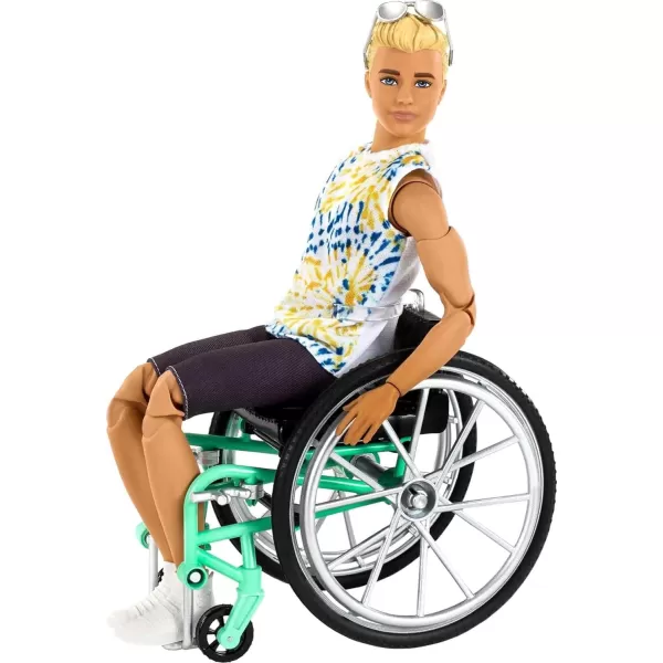 Barbie Ken Fashionistas Doll 167 with Wheelchair and Ramp Wearing TieDye Shirt Black Shorts and Accessories Amazon ExclusiveTieDye