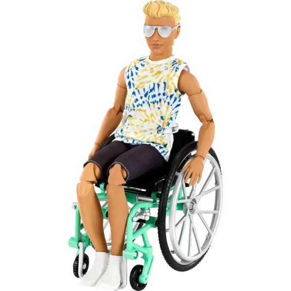 Barbie Ken Fashionistas Doll 167 with Wheelchair and Ramp Wearing TieDye Shirt Black Shorts and Accessories Amazon ExclusiveTieDye