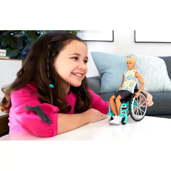 Barbie Ken Fashionistas Doll 167 with Wheelchair and Ramp Wearing TieDye Shirt Black Shorts and Accessories Amazon ExclusiveTieDye