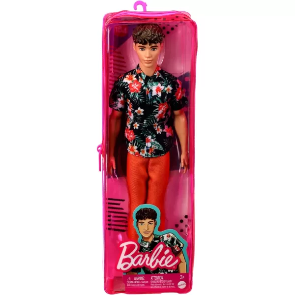 Barbie Ken Fashionistas Doll 184 with Brown Cropped Hair Hawaiian Shirt Orange Pants and White Deck Shoes1 Count Pack of 4