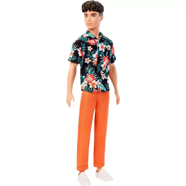 Barbie Ken Fashionistas Doll 184 with Brown Cropped Hair Hawaiian Shirt Orange Pants and White Deck Shoes1 Count Pack of 4