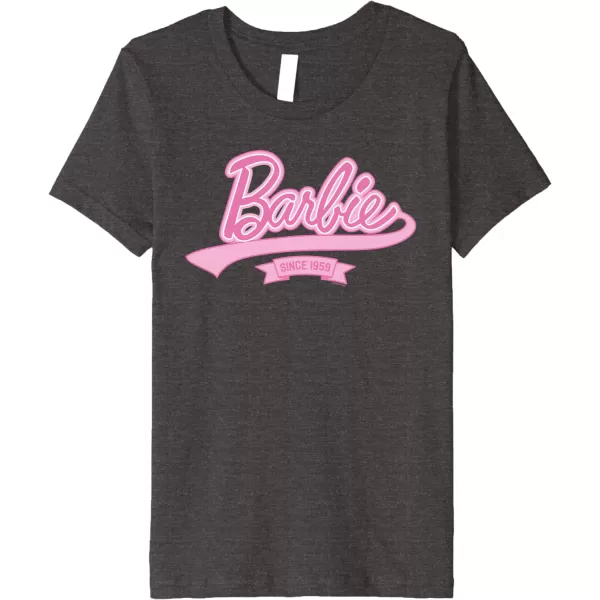 Barbie Logo  Since 1959 Premium TShirtDark Heather Grey