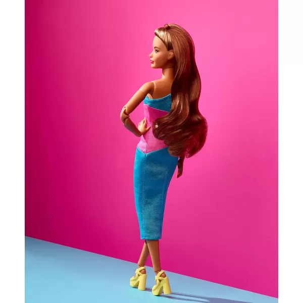 Barbie Looks Doll with Curly Blonde Hair Dressed in Ruched Crop Top amp Satiny Lavender Shorts Posable Made to Move Body For 6 years and olderBrunette