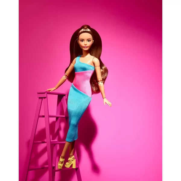 Barbie Looks Doll with Curly Blonde Hair Dressed in Ruched Crop Top amp Satiny Lavender Shorts Posable Made to Move Body For 6 years and olderBrunette