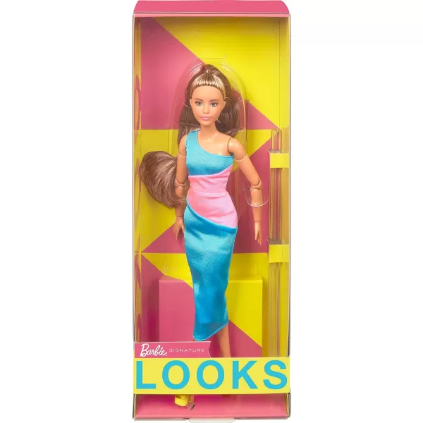 Barbie Looks Doll with Curly Blonde Hair Dressed in Ruched Crop Top amp Satiny Lavender Shorts Posable Made to Move Body For 6 years and olderBrunette